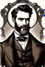 Placeholder: A Dark-Haired Man With A Strong Jaw And A beard wearing victorian dress clothes