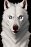 Placeholder: white werewolf blue eyes 6 scars face