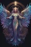 Placeholder: Ornate holographic Angel design, T-Shirt Design, fantasy art, digital painting, clean dark background, 8K, HDR