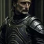 Placeholder: mads mikkelsen dresses in knight's armour, head in frame, high quality photo