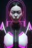 Placeholder: Portrait, Front image, cyberpunk Asian woman with rabbit mask, black pink color, latex dress, highly detailed, concept art, smooth, unreal engine 5, god rays, ray tracing, RTX, lumen lighting, ultra detail, volumetric lighting, 3d, finely drawn, high definition, high resolution.