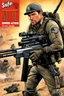 Placeholder: SNIFFIN’ GLUE magazine illustration cover by Pierre Turner : special issue #42 on sniper action and weaponry. guest star: Sergeant JT Sanborn, The Hurt Locker.