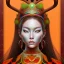 Placeholder: Mongol Goddess with antlers, portrait, detailed