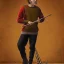 Placeholder: young man with flute, irish sweater, playing music