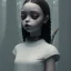 Placeholder: jenna ortega, wednesday addams hair style, wednesday make up, wednesday addams black dress, cinematic, addams family wednesday style, hyper detail, octane render, unreal engine 5, 8k resulation