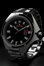 Placeholder: Generate an image of an Avenger watch with a stainless steel band and a black dial."