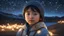 Placeholder: little very young Inuit boy, handsome, peaceful, gentle, confident, calm, wise, happy, facing camera, head and shoulders, traditional Inuit costume, perfect eyes, exquisite composition, night scene, fireflies, stars, Inuit landscape , beautiful intricate insanely detailed octane render, 8k artistic photography, photorealistic concept art, soft natural volumetric cinematic perfect light, chiaroscuro, award-winning photograph, masterpiece, Raphael, Caravaggio, Bouguereau, Alma-Tadema