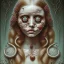 Placeholder: singer Danish MØ face, style surrealism by <Mark Ryden>, blood, guts,