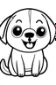 Placeholder: Adventure time cartoon style cute dog simple outline vector art coloring page