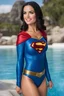 Placeholder: the actress Dillion Harper with Black hair as Supergirl the Sports Illustrated swimming suit model - 32k, UHD, glossy, professional quality 8 x 10, 35mm, studio photograph