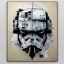 Placeholder: photorealistic at-at pilot helmet with weathered painting , illustration on coarse canvas by <agnes cecile> and <Yoji Shinkawa>, ornate and intricate details , soft smooth lighting, ultra detailed concept art,