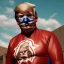 Placeholder: realistic image of donald trump as a mexican wrestling fighter posing outdoors, Mexican eyes wrestling mask, red and blue breeches, suspenders, retro style, 80s, vibrant color, highly detailed, sky background, concept art, unreal engine 5, god rays, ray tracing, RTX, lumen lighting, ultra detail, volumetric lighting, 3d, finely drawn, high definition, high resolution.