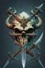 Placeholder: A goblin skull with 2 crossed swords behind it