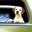 Placeholder: Portrait of a dog in car, 64K --v 3