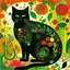 Placeholder: Klimt Style, Black Cat In A Garden style Art Print