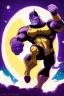 Placeholder: The mighty Thanos throwing the moon