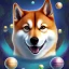 Placeholder: shiba inu in a pool of orbs