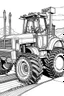 Placeholder: Outline art, no shading, full picture bulldozer, black and white, lno shading, ow detail, --ar 9:11