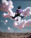 Placeholder: Ultra realistic clouds sky scene, wide angle, sweet childs falling down, man playing guitar, inflatable color clothing, free jumping flying, many trinkets, monster hair, hair monster, many jelly beans, balls, smile, happy, circus style, extreme, wind, clouds sea, 20,000 feet altitude, stratosphere, soft color, highly detailed, unreal engine 5, ray tracing, RTX, lumen lighting, ultra detail, volumetric lighting, 3d, finely drawn, high definition, high resolution.