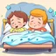 Placeholder: kids sleeping in their bed cartoon