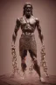 Placeholder: Full body Greek statue,man in chain ⛓️,Future classic style statue, 3d blander , color and neon light