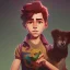 Placeholder: Portrait of a magical kid with his pet familiar by Nick Harris