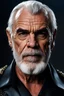 Placeholder: Sean connery as a 55 year old muscular male with salt and pepper hair. His beard is neatly trimmed. Dark Fantasy, hyperrealistic