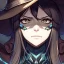 Placeholder: Clear focus, High resolution, Alien Queen, beautiful face, close up, Gunslinger, Cowboy, cowboy hat, serious face,