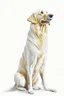 Placeholder: retriever dog , white background, in the style of degas