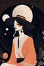 Placeholder: minimalist boho art lady with space