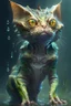 Placeholder: Amphibian humanoid cat fused ,realistic, centered, digital painting, artstation, concept art, Breathtaking, 8k resolution, extremely detailed,3d rendered