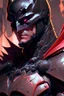 Placeholder: a close up of a person wearing a batman costume, batman mecha, black and reddish color armor, masayoshi suto and artgerm, heise-lian yan fang, by Ross Tran, cyberpunk batman, artgerm and ben lo and mucha, ross tran and bayard wu, ornate gothic armor, by Ye Xin