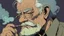 Placeholder: Old man smoking comic style