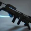 Placeholder: New weapon, hyper realistic, photography, rays, amazing lighting