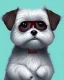 Placeholder: additive of a cute dog with white background, cartoon style