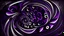 Placeholder: Black geometric background with dark purple spirals, no white