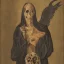 Placeholder: a dark saint with a skull head in s hooded robe with wings