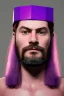 Placeholder: a portrait of a purple square face, Minecraft look, cute, farmer look, 2d, large pixel style