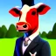 Placeholder: A cow wearing a suit and tie