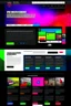 Placeholder: modern marketing agency website with navigation, photos and text as a painted paper draft, many colors, extremely many details, dark ambience, 8k