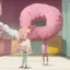 Placeholder: Morty staring at a giant pink donut, while Rick explains his plan to steal the recipe of the Krusty Burgers.