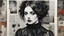 Placeholder: Gothic, Collage. Beautiful portrait of a woman in charcoal and ink. Mixed media. Newspaper clippings, many photographs, love letters, Magazine style. Surrealism, Detailed. Alcohol ink. Worn texture. Crisp focus. Inked outlines. Hints of vibrant color. Authors: Katherine Welz-Stein and Sam Toft