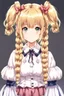 Placeholder: girl in costume with blonde hair and two pigtails, anime style