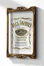 Placeholder: a Jack Daniels style graphic framing design, made of brass