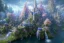 Placeholder: a fairy tale style, with anda indigo castle，waterfall, flowering trees, full of details, matte painting, concept art, smooth, bright sunshine，soft light atmosphere, blender unreal engine，light effect，rtx on，vaporwave colorful, artstation, concept art, smooth, extremely sharp detail, finely tuned detail, ultra high definition, 8 k, unreal engine 5, ultra sharp focus, illustration, magic ambient,