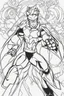 Placeholder: out line art of VISION super HIRO colouring pages with white background ,skech style ,full body. only use outline,mandala style,clean line art,white background,no shadow and clear and well outlined