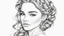 Placeholder: outline art for a gorgeous and sweet lady portrait, braid hairstyle, coloring page, white background, sketch style, only use outline, clean line art, white background, no shadows and clear and well outlined