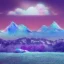 Placeholder: Claymation mountain skyline,Rudolph the red noise reindeer, beautiful, pastel blues and purples, white, aurealis borealis, night, moo