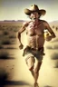 Placeholder: drunk runner without cloth old cowboy