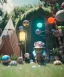 Placeholder: Wes Anderson photographer, Ultra realistic garden scene, wide angle view, teenager playing with feather pillows and inflatable monsters, circus dress style, feather color, free jumping, many trinkets, hair monster, many jelly beans, balls, smile, extreme, wind, soft color, highly detailed, unreal engine 5, ray tracing, RTX, lumen lighting, ultra detail, volumetric lighting, 3d, finely drawn, high definition.